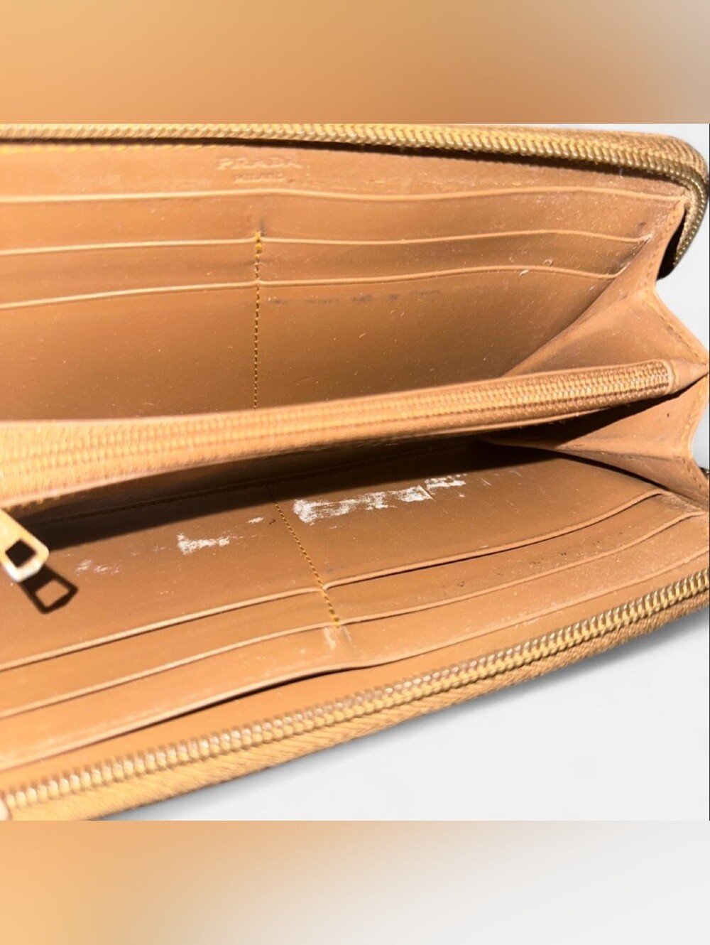 Prada Brown Leather Zip-Around Wallet - Picture 5 of 8